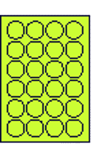 Slika Naljepnice d=  40mm žute fluorescentne 25/1 MAYSPIES*